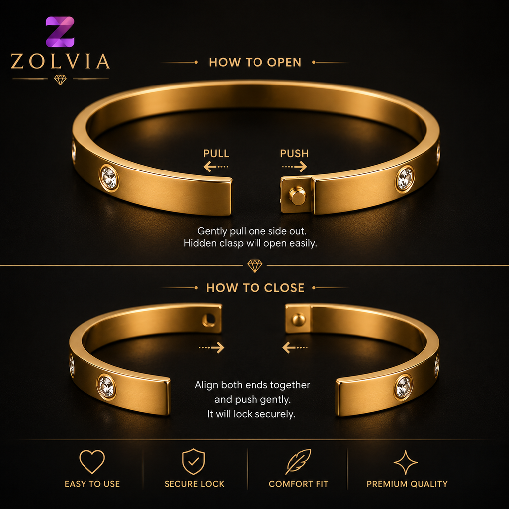 Zolvia Luxury Gold Bracelet Gift Box | Includes Free Love Note