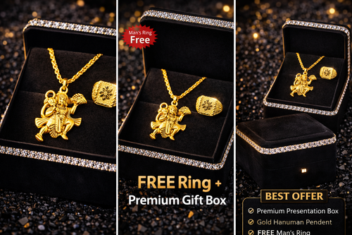 Premium Hanuman Pendant + FREE Ring | Luxury Gift Box
