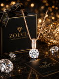 Zolvia Signature Rose Gold Solitaire Pendant Necklace for Women