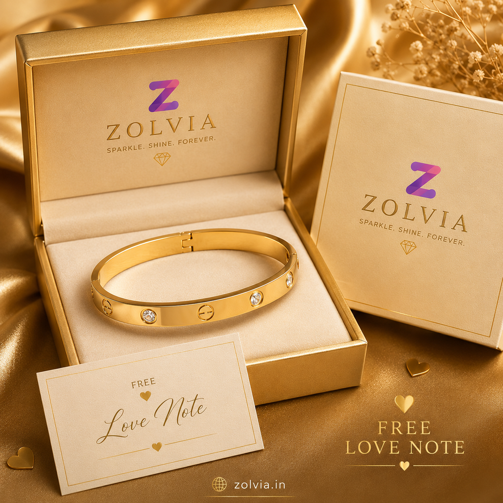 Zolvia Luxury Gold Bracelet Gift Box | Includes Free Love Note
