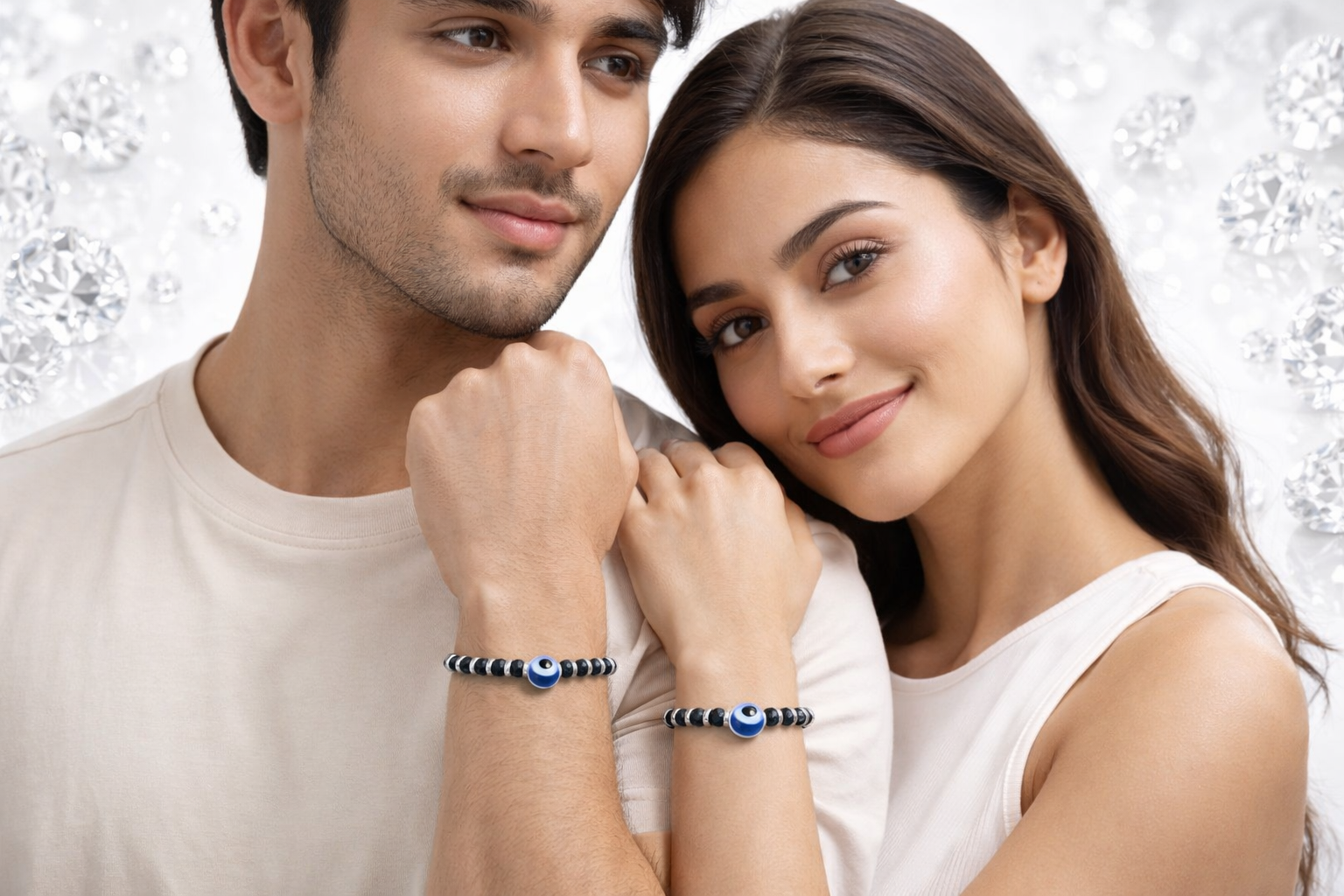 Zolvia Evil Eye Bracelet for Men & Women | Unisex Black Beads | Buy 1 Get 1 Free