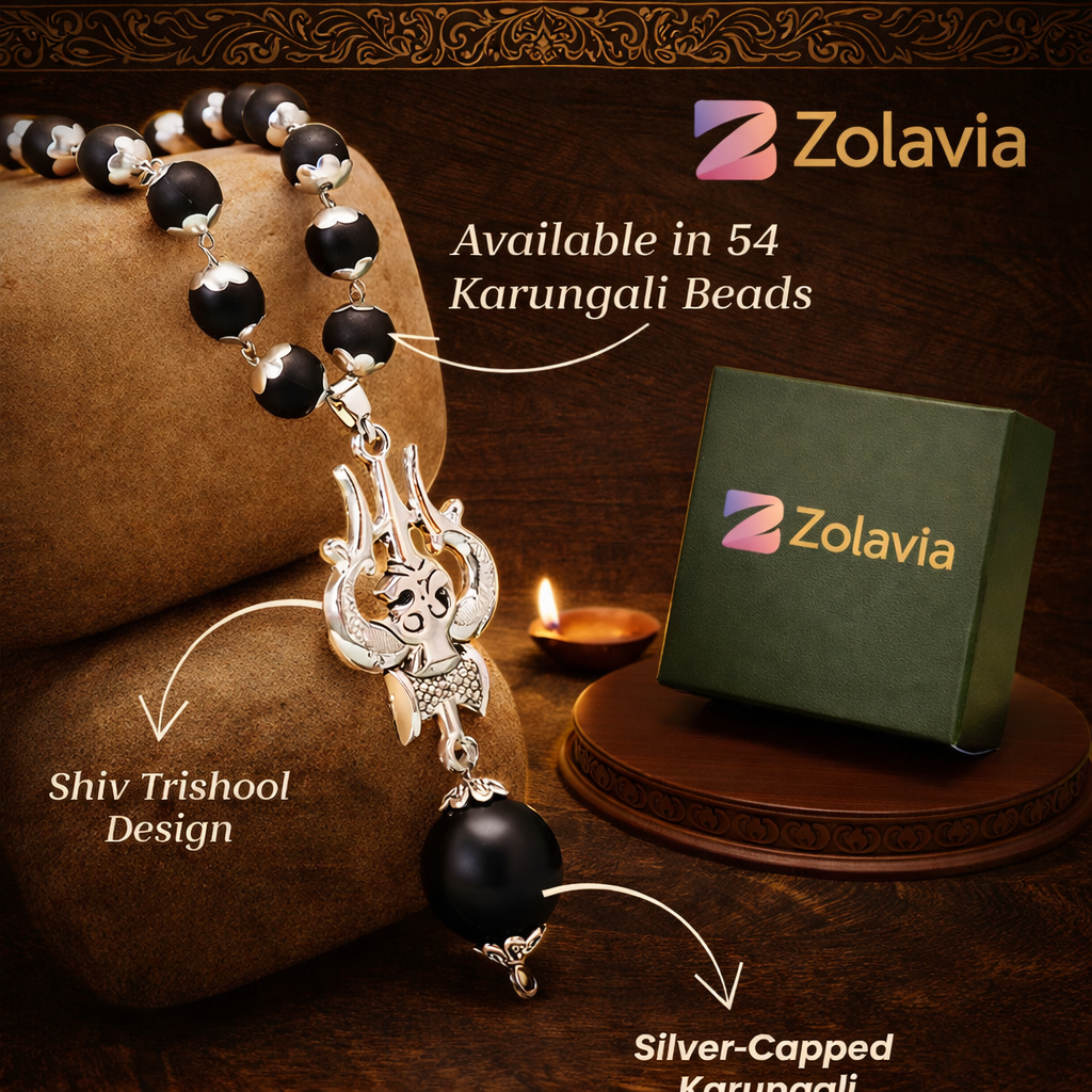 Zolavia Shiv Trishool Mala 🔱 – Spiritual Protection Necklace