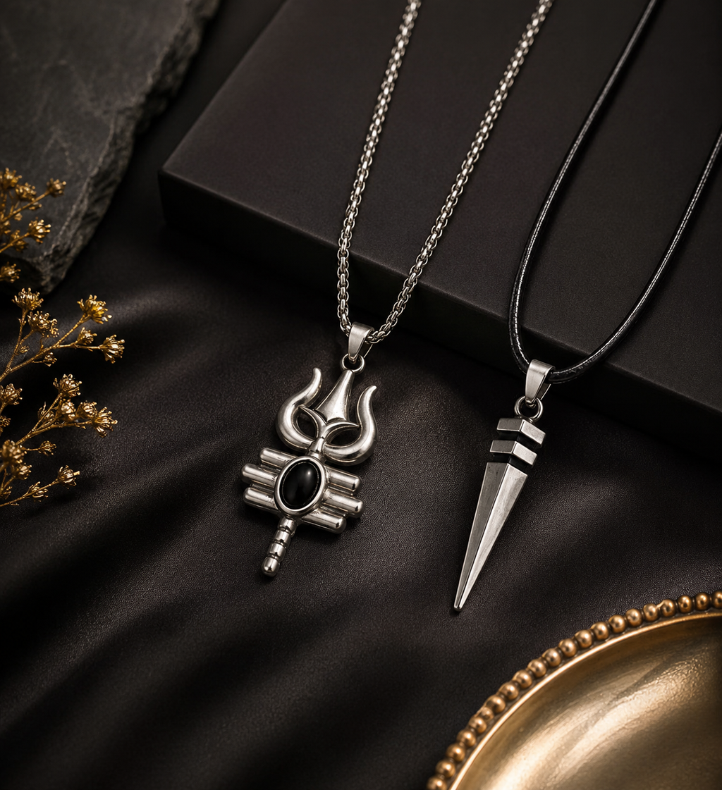 Trishul & Spear Premium Necklace Set For Men And Women 🔱