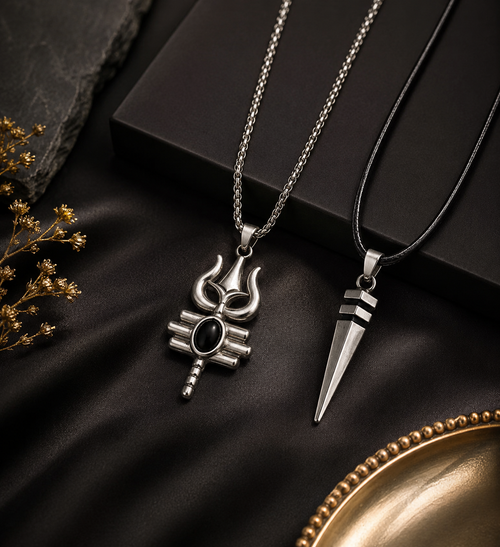 Trishul & Spear Premium Necklace Set For Men And Women 🔱