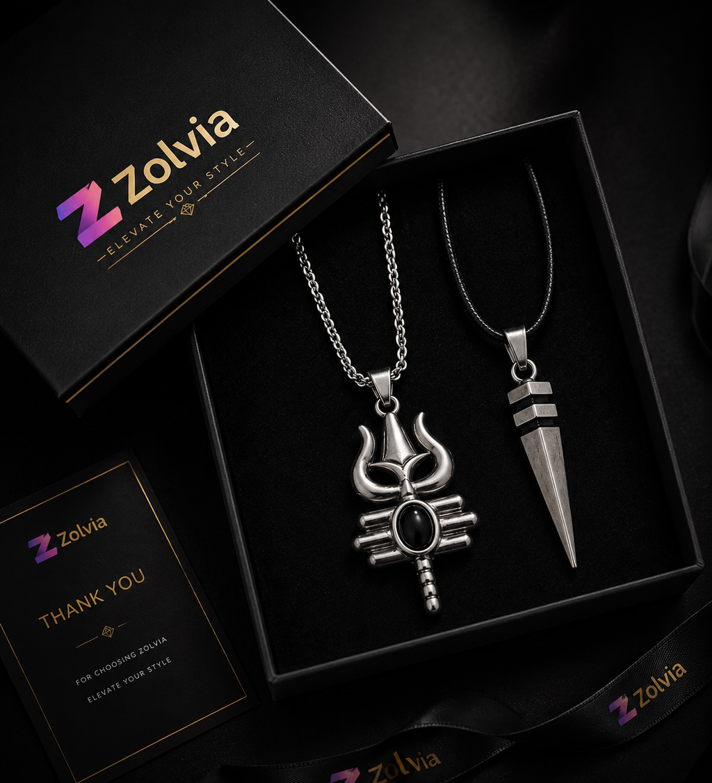 Trishul & Spear Premium Necklace Set For Men And Women 🔱