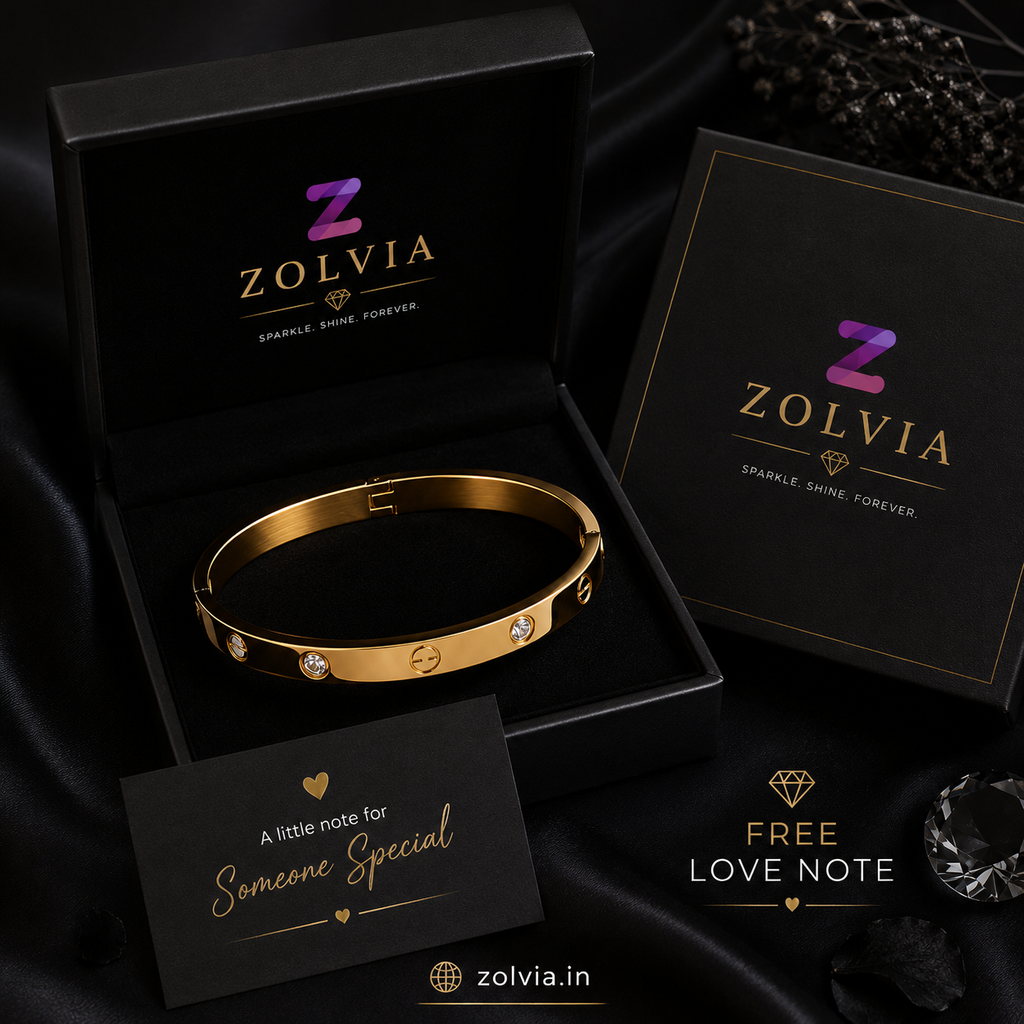 Zolvia Luxury Gold Bracelet Gift Box | Includes Free Love Note